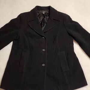 Alfani Woman Black Wool & Rayon 4 Button Jacket Plus Size 1X